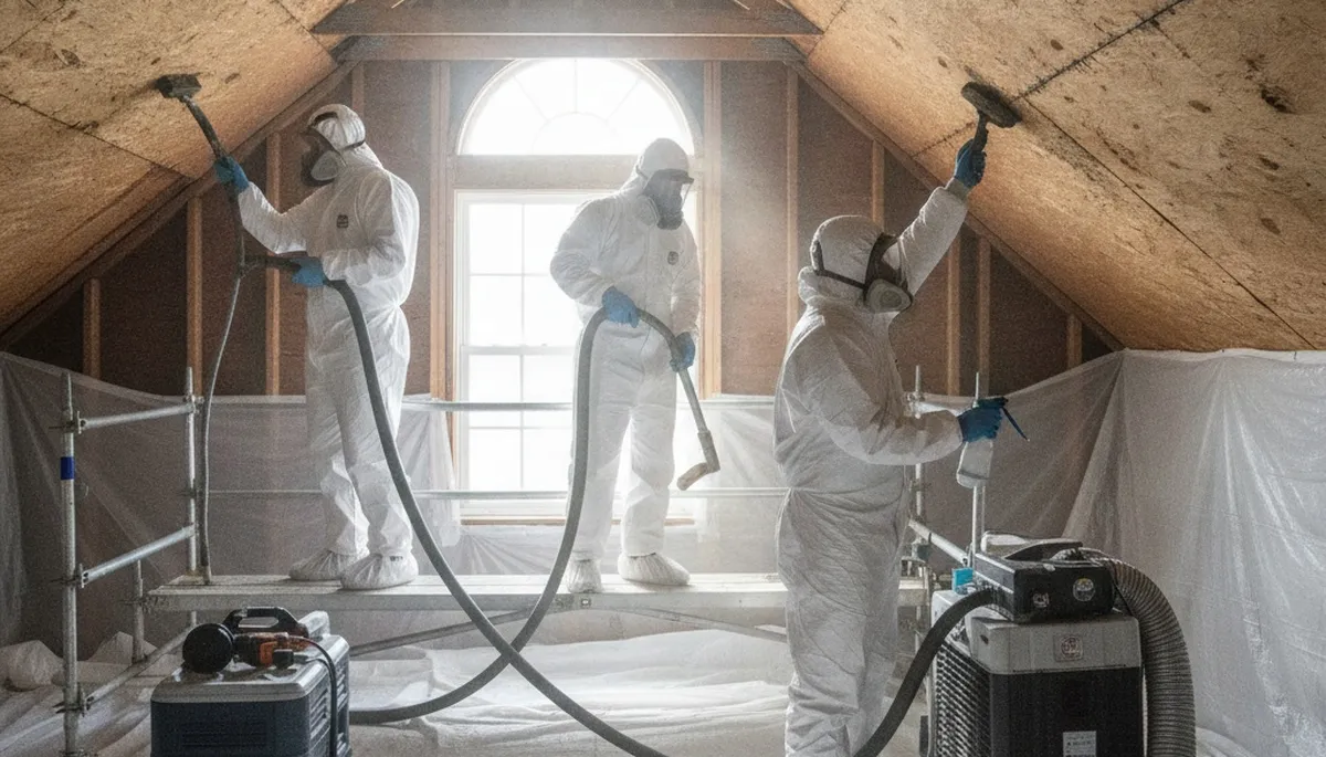 Mold removal team inspecting moisture damage in Simi Valley, CA home