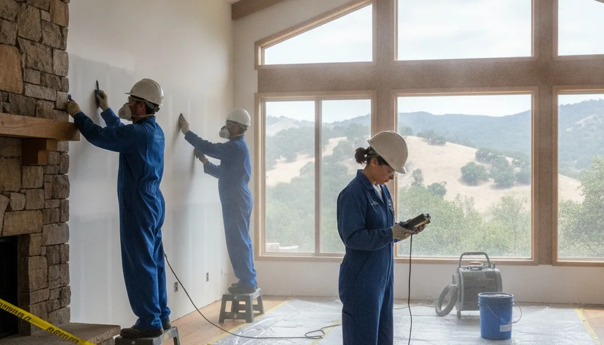 Water damage restoration team in Simi Valley, CA providing emergency cleanup and repair services