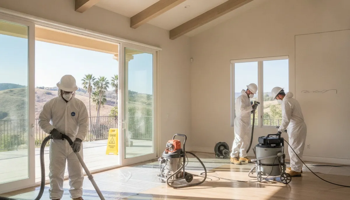 Water damage restoration team in Simi Valley, CA handling emergency cleanup and drying services