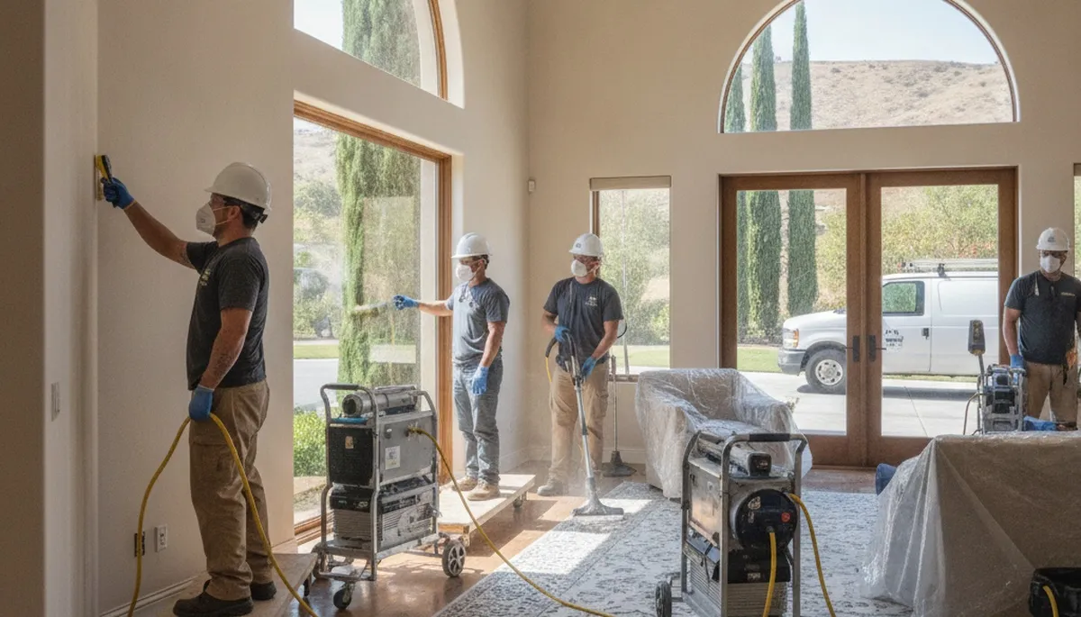 Water damage restoration team serving Simi Valley, CA for emergency cleanup and repair
