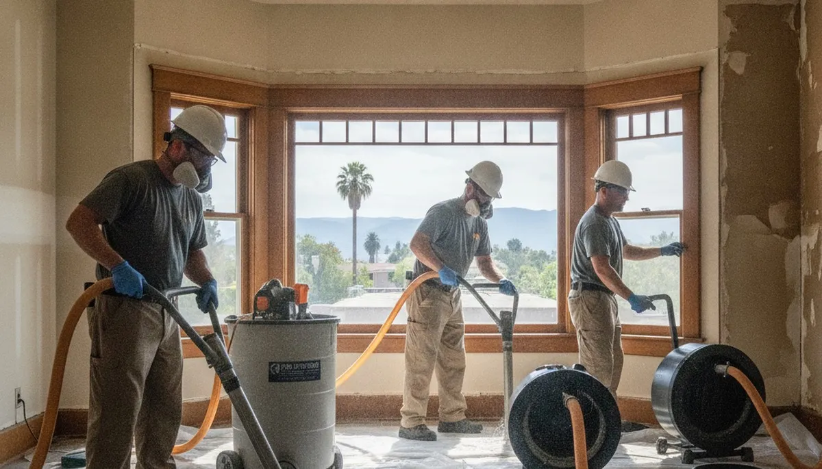 Water damage restoration team serving Simi Valley, CA with emergency cleanup equipment