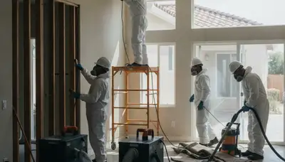 Water damage restoration team in Simi Valley, CA providing emergency cleanup and repair services