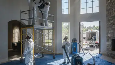 Water damage restoration team serving Simi Valley, CA, with professional cleanup and drying equipment