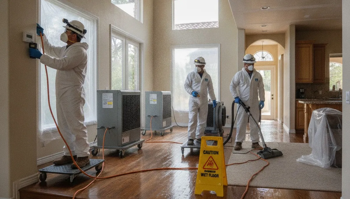 Water damage restoration crew in Simi Valley, CA serving residential and commercial properties