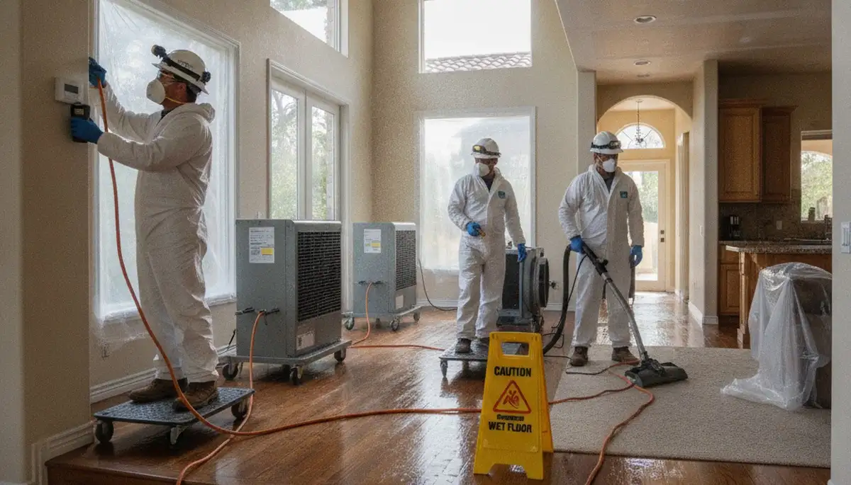 Water damage restoration crew in Simi Valley, CA serving residential and commercial properties