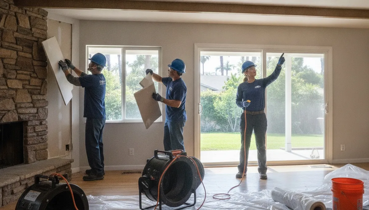 Water damage restoration team serving Simi Valley, CA for emergency cleanup and repair