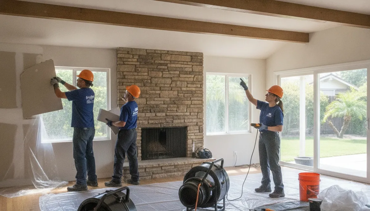 Water damage restoration team serving Simi Valley, CA with professional cleanup and drying services
