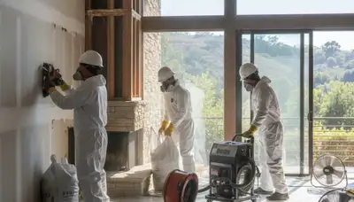 Water damage restoration team in Simi Valley, CA inspecting a home for water damage and cleanup needs