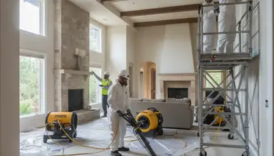 Water damage restoration team in Simi Valley, CA performing professional cleanup services