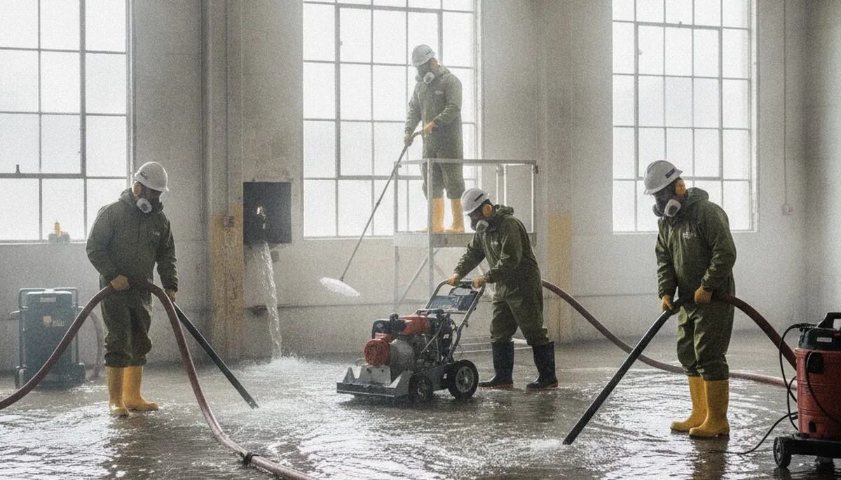 Water extraction service in Simi Valley, CA removing standing water from a home