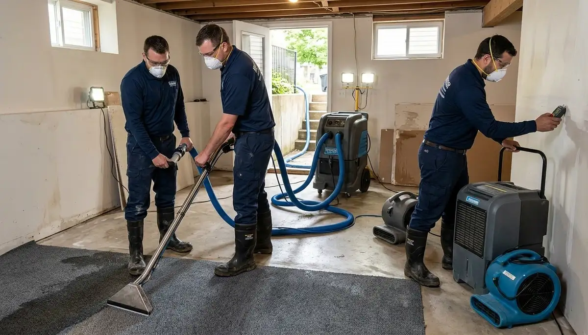 Water extraction service in Simi Valley, CA removing standing water from a flooded home